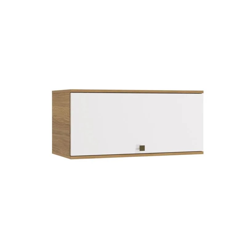 Image of Armário Aéreo Celeste Kappesberg 100% MDF 1 Porta Basculante Nogueira/Branco 80cm